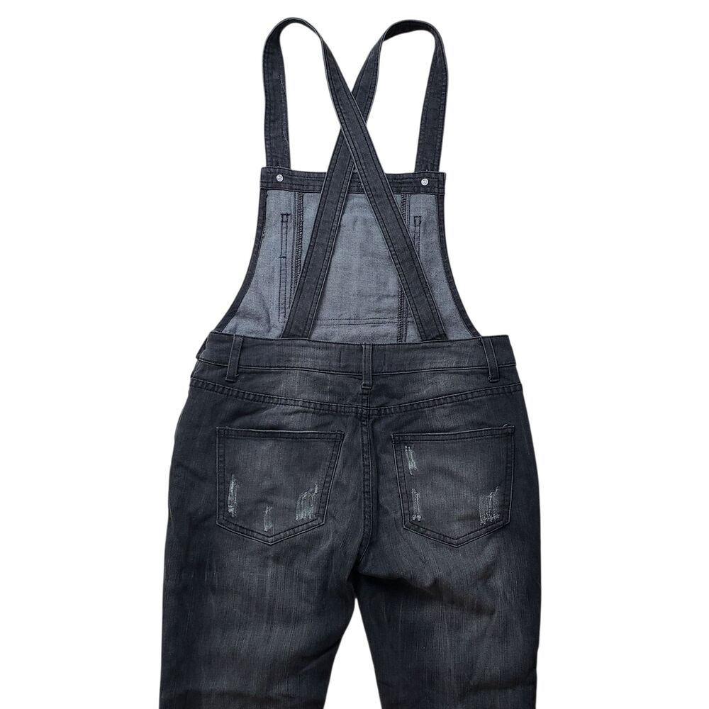 Free People Jumpsuit Overalls Womens 26  Black Gray Denim Coveralls Straight Leg - Picture 8 of 8